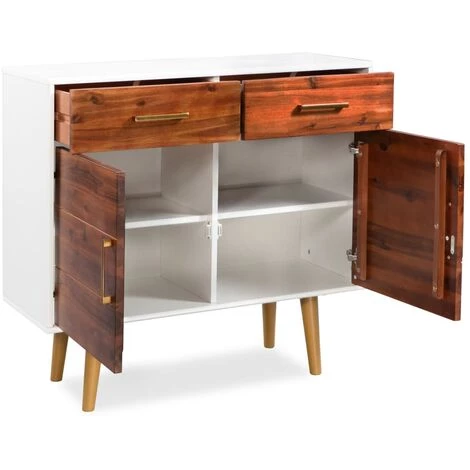 TRUE DEAL Buffet Bois D'acacia Massif 90 X 33,5 X 83 Cm 5 TRUE DEAL Buffet Bois D'acacia Massif 90 X 33,5 X 83 Cm – Image 5
