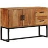 TRUE DEAL Buffet Bois D'acacia Massif 115 X 30 X 70 Cm Marron