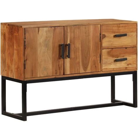 TRUE DEAL Buffet Bois D'acacia Massif 115 X 30 X 70 Cm Marron 1 TRUE DEAL Buffet Bois D'acacia Massif 115 X 30 X 70 Cm Marron