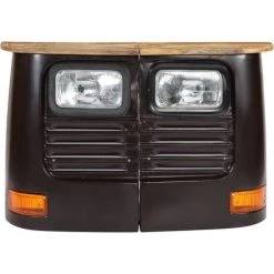 TRUE DEAL Buffet En Forme De Camion Bois De Manguier Massif Gris Foncé 7 TRUE DEAL Buffet En Forme De Camion Bois De Manguier Massif Gris Foncé -Buffet et enfilade Soldes 26222579 3