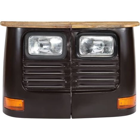 TRUE DEAL Buffet En Forme De Camion Bois De Manguier Massif Gris Foncé 3 TRUE DEAL Buffet En Forme De Camion Bois De Manguier Massif Gris Foncé – Image 3