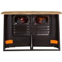 TRUE DEAL Buffet En Forme De Camion Bois De Manguier Massif Gris Foncé 8 TRUE DEAL Buffet En Forme De Camion Bois De Manguier Massif Gris Foncé -Buffet et enfilade Soldes 26222579 4