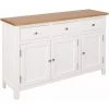 TRUE DEAL Buffet 110 X 33,5 X 70 Cm Bois De Chêne Massif
