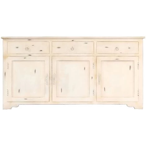 TRUE DEAL Buffet Blanc 160 X 40 X 80 Cm Bois De Manguier Massif 2 TRUE DEAL Buffet Blanc 160 X 40 X 80 Cm Bois De Manguier Massif – Image 2