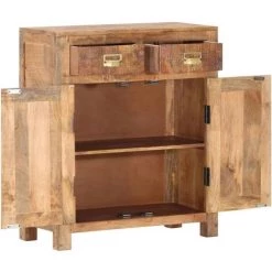 TRUE DEAL Buffet 65 X 30 X 75 Cm Bois De Manguier Massif Brut -Buffet et enfilade Soldes 26224971 3