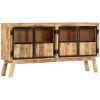 TRUE DEAL Buffet Marron Et Noir 160x30x80 Cm Bois De Manguier Solide Brut