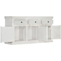 TRUE DEAL Buffet Blanc 140 X 40 X 74 Cm Bois De Manguier Massif 7 TRUE DEAL Buffet Blanc 140 X 40 X 74 Cm Bois De Manguier Massif -Buffet et enfilade Soldes 26226395 3