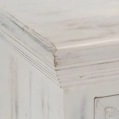 TRUE DEAL Buffet Blanc 140 X 40 X 74 Cm Bois De Manguier Massif 5 TRUE DEAL Buffet Blanc 140 X 40 X 74 Cm Bois De Manguier Massif â Image 5