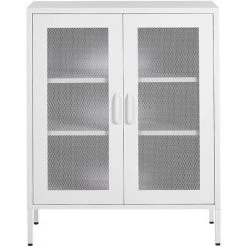 BELIANI Buffet En Acier Blanc - Blanc 8 BELIANI Buffet En Acier Blanc - Blanc -Buffet et enfilade Soldes 26236318 4