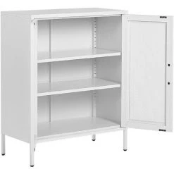 BELIANI Buffet En Acier Blanc - Blanc 9 BELIANI Buffet En Acier Blanc - Blanc -Buffet et enfilade Soldes 26236318 5