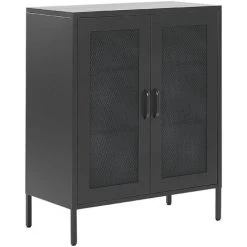 BELIANI Buffet En Acier Noir - Noir