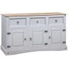 TRUE DEAL Buffet Pin Mexicain Massif Gamme Corona Gris 132 X 43 X 78 Cm