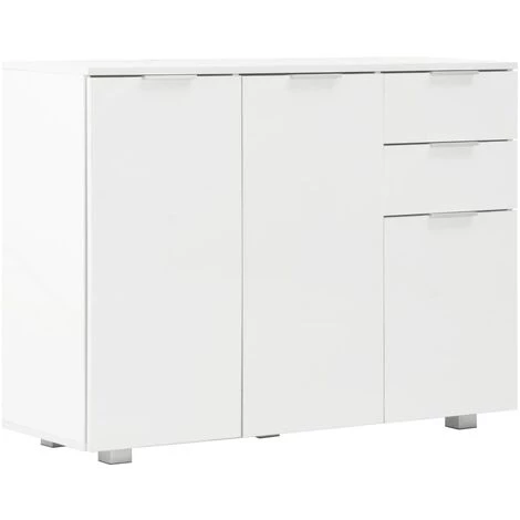 TRUE DEAL Buffet Blanc Brillant 107 X 35 X 76 Cm 2 TRUE DEAL Buffet Blanc Brillant 107 X 35 X 76 Cm – Image 2