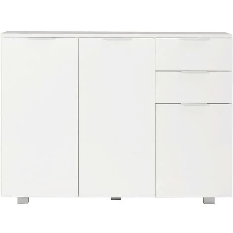 TRUE DEAL Buffet Blanc Brillant 107 X 35 X 76 Cm 3 TRUE DEAL Buffet Blanc Brillant 107 X 35 X 76 Cm – Image 3