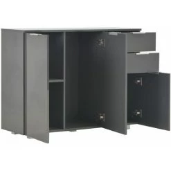 TRUE DEAL Buffet Gris Brillant 107 X 35 X 76 Cm -Buffet et enfilade Soldes 26273194 4