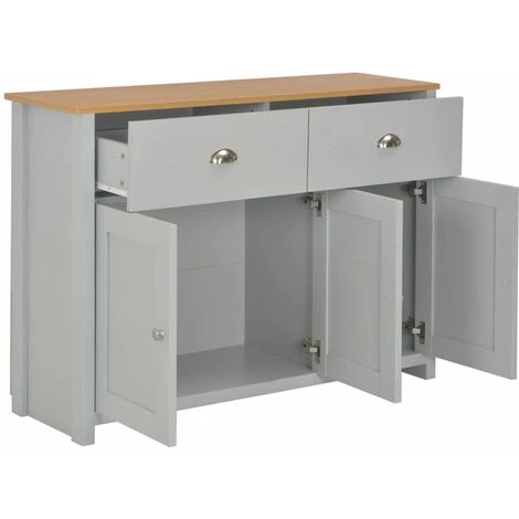 TRUE DEAL Buffet Gris 112 X 35 X 81 Cm 2 TRUE DEAL Buffet Gris 112 X 35 X 81 Cm – Image 2