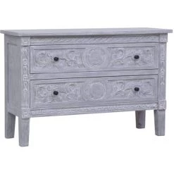 TRUE DEAL Buffet Avec 2 Tiroirs 90x30x60 Cm Bois D'acajou Massif