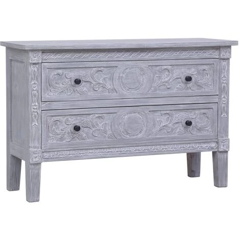 TRUE DEAL Buffet Avec 2 Tiroirs 90x30x60 Cm Bois D'acajou Massif 1 TRUE DEAL Buffet Avec 2 Tiroirs 90x30x60 Cm Bois D'acajou Massif