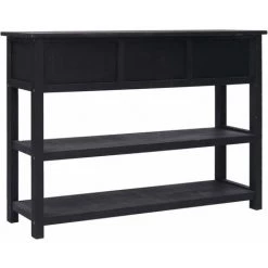 TRUE DEAL Buffet Noir 115 X 30 X 76 Cm Bois -Buffet et enfilade Soldes 26273607 5