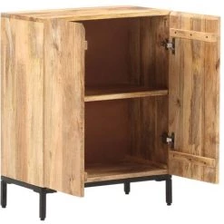 VidaXL Buffet 60x35x77 Cm Bois De Manguier Massif - Brun -Buffet et enfilade Soldes 26276025 2