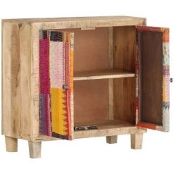 TRUE DEAL Buffet Patchwork 70 X 35 X 75 Cm Bois De Manguier Massif -Buffet et enfilade Soldes 26276447 3