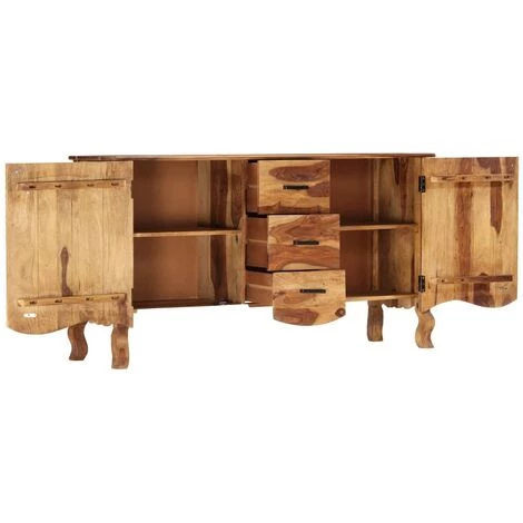 TRUE DEAL Buffet 145x40x80 Cm Bois Solide 3 TRUE DEAL Buffet 145x40x80 Cm Bois Solide – Image 3