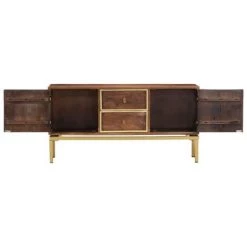TRUE DEAL Buffet 120x29x60 Cm Bois De Manguier Massif 8 TRUE DEAL Buffet 120x29x60 Cm Bois De Manguier Massif -Buffet et enfilade Soldes 26299717 4