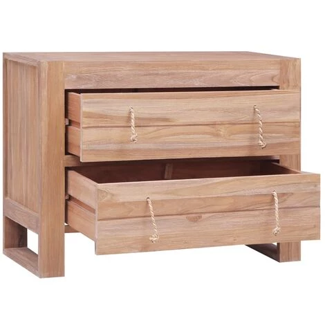 TRUE DEAL Buffet 80x35x60 Cm Bois De Teck Massif 4 TRUE DEAL Buffet 80x35x60 Cm Bois De Teck Massif – Image 4