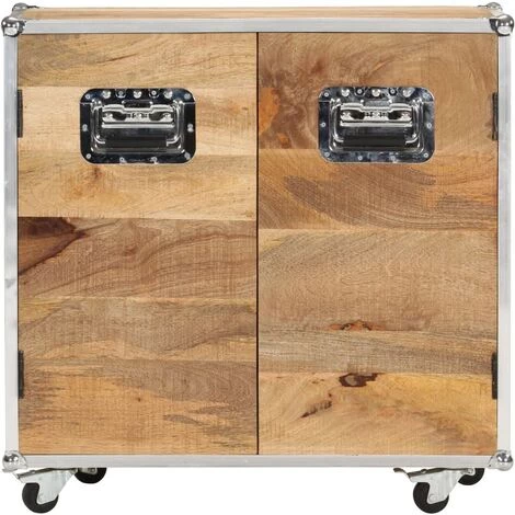 TRUE DEAL Buffet Avec 2 Portes 70x30x69 Cm Bois De Manguier Massif 3 TRUE DEAL Buffet Avec 2 Portes 70x30x69 Cm Bois De Manguier Massif – Image 3