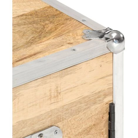 TRUE DEAL Buffet Avec 2 Portes 70x30x69 Cm Bois De Manguier Massif 4 TRUE DEAL Buffet Avec 2 Portes 70x30x69 Cm Bois De Manguier Massif – Image 4