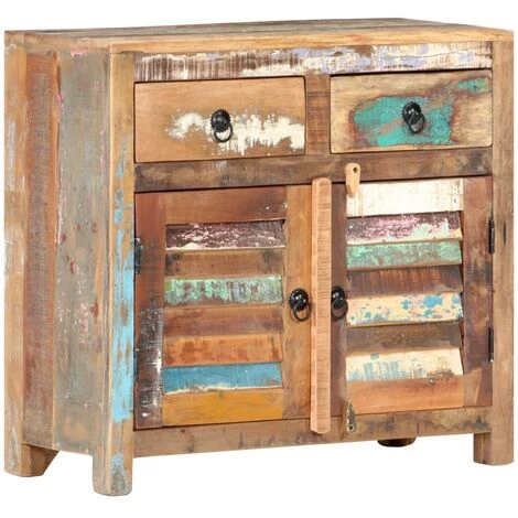 TRUE DEAL Buffet 70x30x68 Cm Bois De Récupération Solide 1 TRUE DEAL Buffet 70x30x68 Cm Bois De Récupération Solide