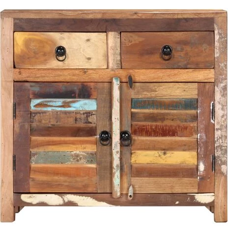 TRUE DEAL Buffet 70x30x68 Cm Bois De Récupération Solide 2 TRUE DEAL Buffet 70x30x68 Cm Bois De Récupération Solide – Image 2