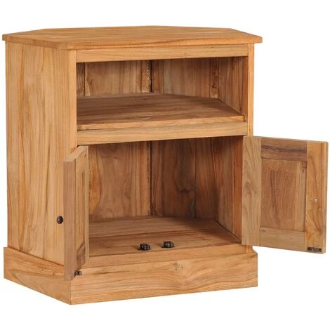 TRUE DEAL Buffet D'angle 60x45x60 Cm Bois De Teck Massif 2 TRUE DEAL Buffet D'angle 60x45x60 Cm Bois De Teck Massif – Image 2