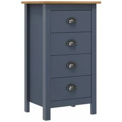 TRUE DEAL Buffet Hill Range Gris 46x35x80 Cm Bois De Pin Solide