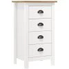 TRUE DEAL Buffet Hill Range Blanc 46x35x80 Cm Bois De Pin Solide