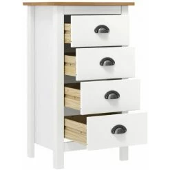 TRUE DEAL Buffet Hill Range Blanc 46x35x80 Cm Bois De Pin Solide -Buffet et enfilade Soldes 26300420 3