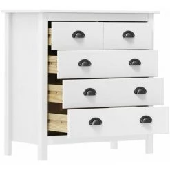TRUE DEAL Buffet Hill Range Blanc 79x40x80 Cm Bois De Pin Solide -Buffet et enfilade Soldes 26300422 3