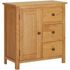 TRUE DEAL Armoire 70x35x75 Cm Bois De Chêne Massif