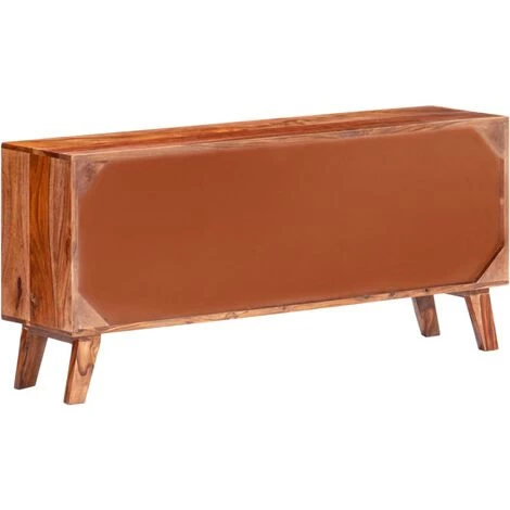 VidaXL Buffet Gris 120x30x55 Cm Bois Massif - Gris 4 VidaXL Buffet Gris 120x30x55 Cm Bois Massif - Gris – Image 4