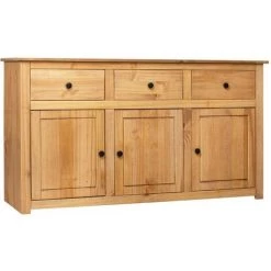 YOUTHUP Buffet 135x40x80 Cm Pin Solide Assortiment Panama - Brun