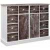 YOUTHUP Buffet Avec 10 Tiroirs Marron 113 X 30 X 79 Cm Bois - Brun