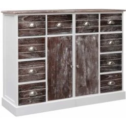 YOUTHUP Buffet Avec 10 Tiroirs Marron 113 X 30 X 79 Cm Bois - Brun