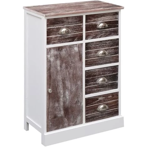 YOUTHUP Buffet Avec 10 Tiroirs Marron 113 X 30 X 79 Cm Bois - Brun 4 YOUTHUP Buffet Avec 10 Tiroirs Marron 113 X 30 X 79 Cm Bois - Brun – Image 4