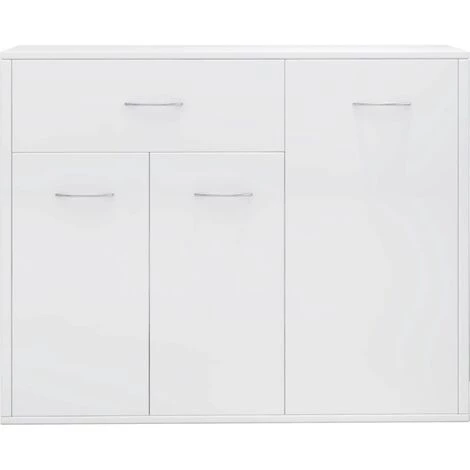 YOUTHUP Buffet Blanc Brillant 88x30x70 Cm Aggloméré - Blanc 5 YOUTHUP Buffet Blanc Brillant 88x30x70 Cm Aggloméré - Blanc – Image 5