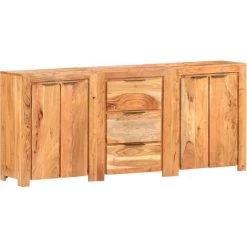 Buffet Avec 3 Tiroirs Et 4 Portes Bois D'Acacia Solide VidaXL