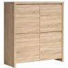 HUCOCO KASPIANO - Buffet Moderne Salon Séjour - Style Scandinave - 112,5x105x40,5 Cm - Commode - Meuble De Rangement - Beige
