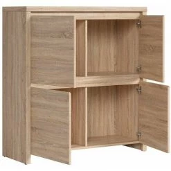 HUCOCO KASPIANO - Buffet Moderne Salon Séjour - Style Scandinave - 112,5x105x40,5 Cm - Commode - Meuble De Rangement - Beige -Buffet et enfilade Soldes 26637898 3