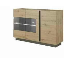 Buffets BOBOCHIC - Buffet 139 Cm Portes Vitrées ARCOMA Chêne Et Gris - Marron 5 Buffets BOBOCHIC - Buffet 139 Cm Portes Vitrées ARCOMA Chêne Et Gris - Marron -Buffet et enfilade Soldes 26660929 2