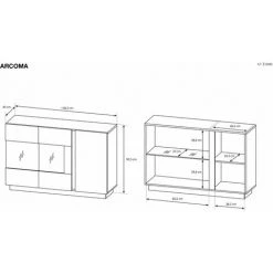 Buffets BOBOCHIC - Buffet 139 Cm Portes Vitrées ARCOMA Chêne Et Gris - Marron 7 Buffets BOBOCHIC - Buffet 139 Cm Portes Vitrées ARCOMA Chêne Et Gris - Marron -Buffet et enfilade Soldes 26660929 4