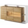 Buffets SUBLEEM - Buffet 155 Cm ALVEA Chêne Et Blanc - Marron
